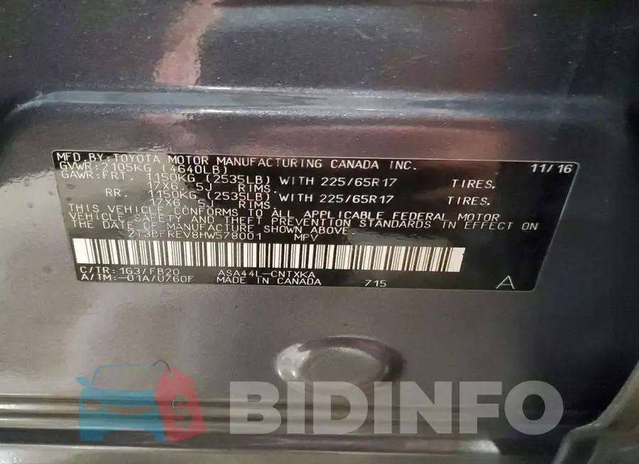 2T3BFREV8HW578001 Photo# 14