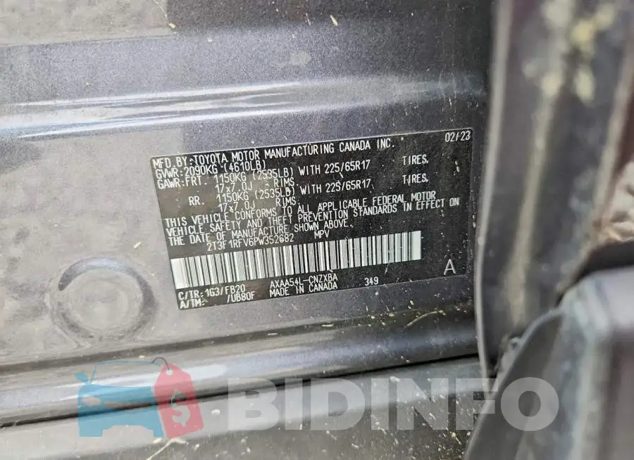 2T3F1RFV6PW352682 Photo# 13