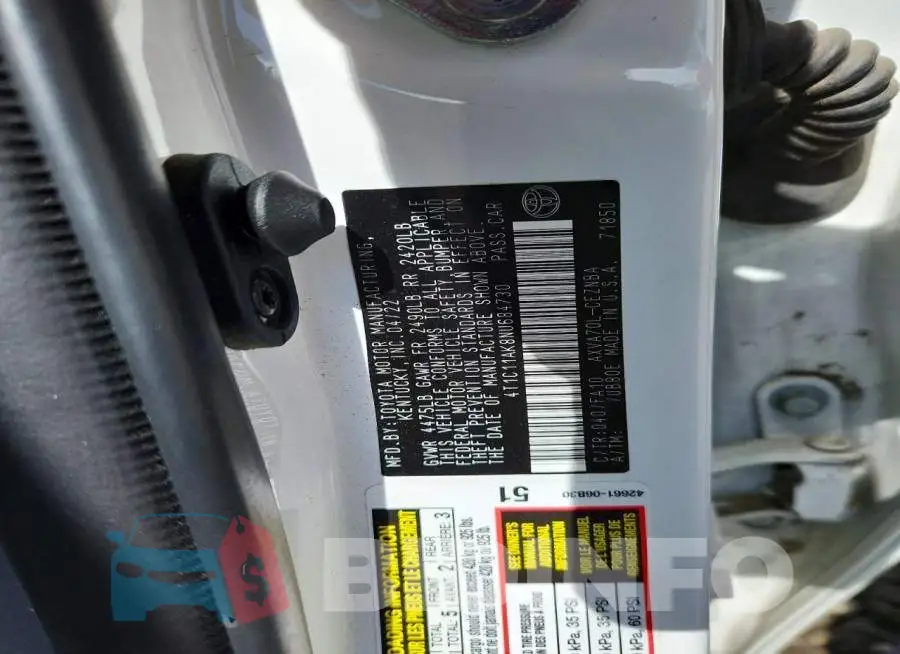 4T1C11AK8NU684730 Photo# 12