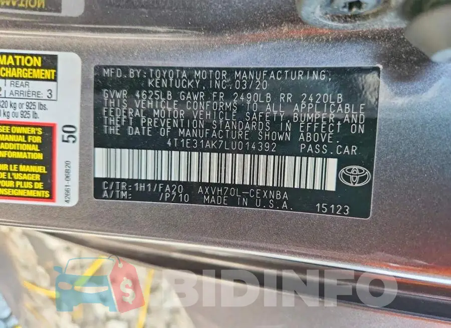 4T1E31AK7LU014392 Photo# 12