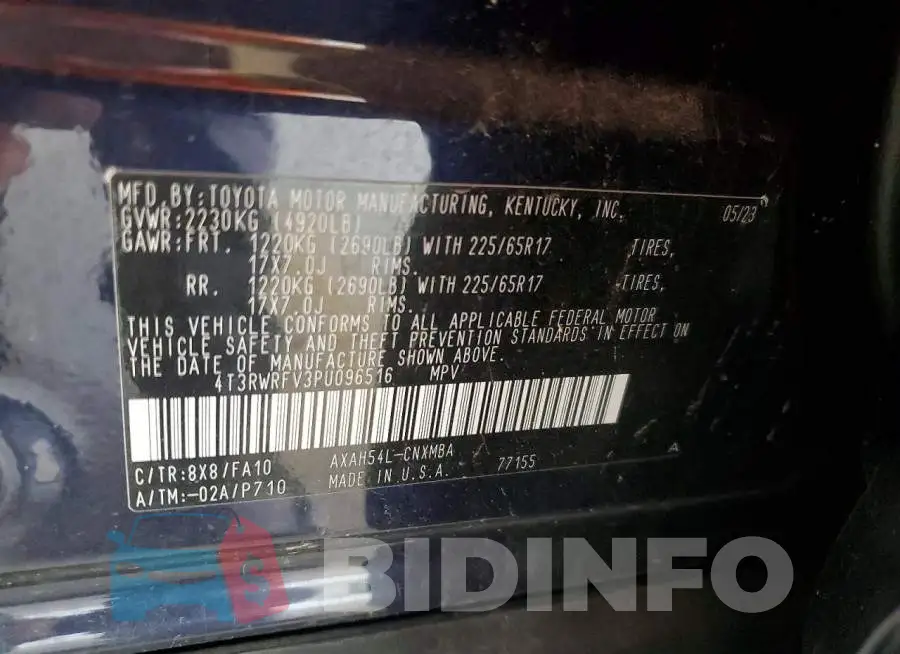 4T3RWRFV3PU096516 Photo# 13