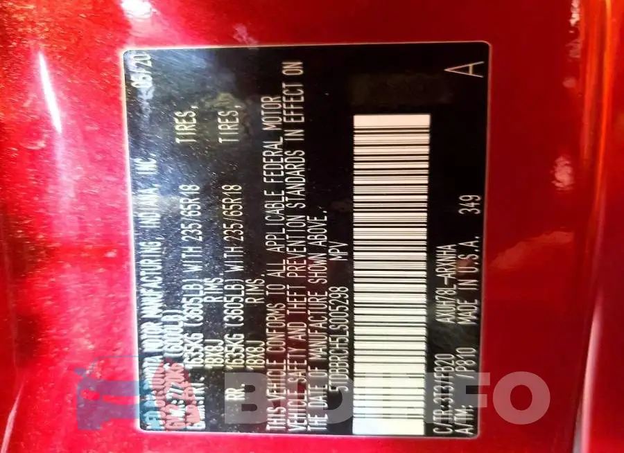 5TDBBRCH5LS005298 Photo# 13