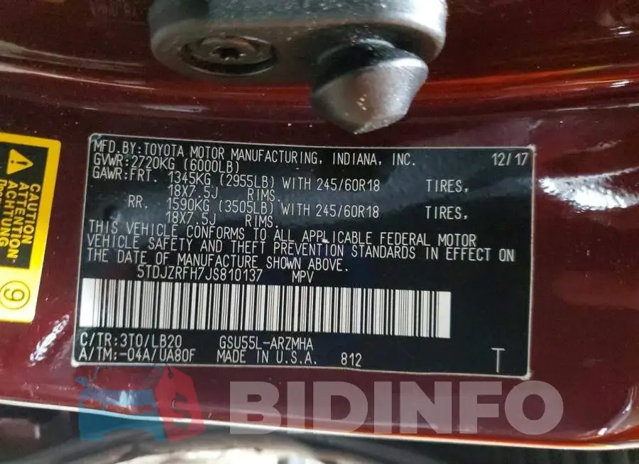 5TDJZRFH7JS810137 Photo# 13