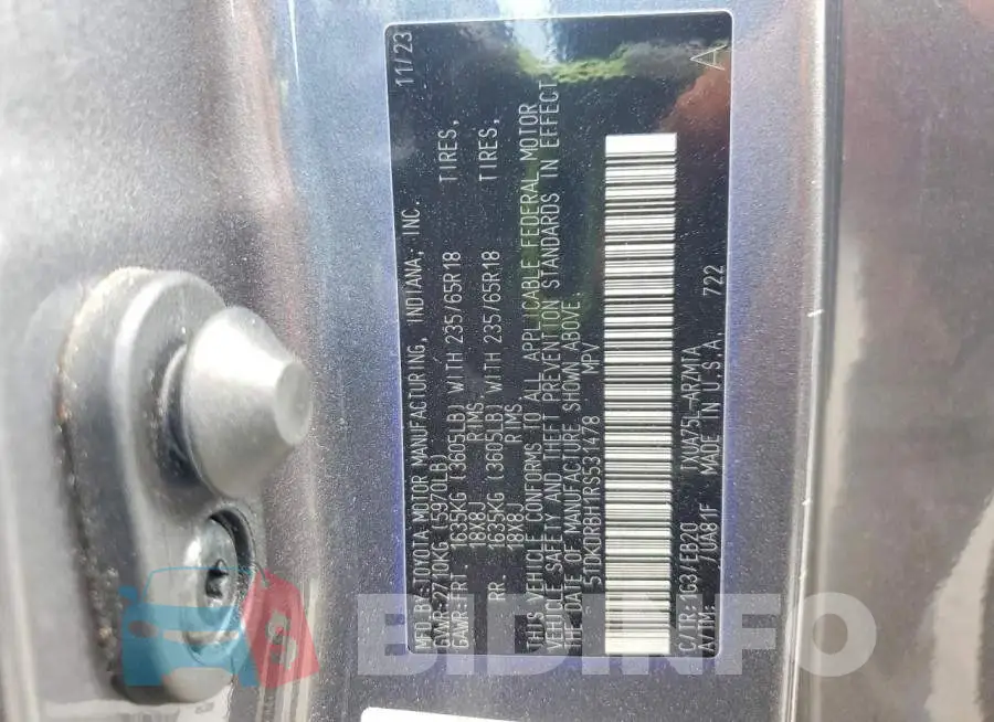 5TDKDRBH1RS531478 Photo# 13