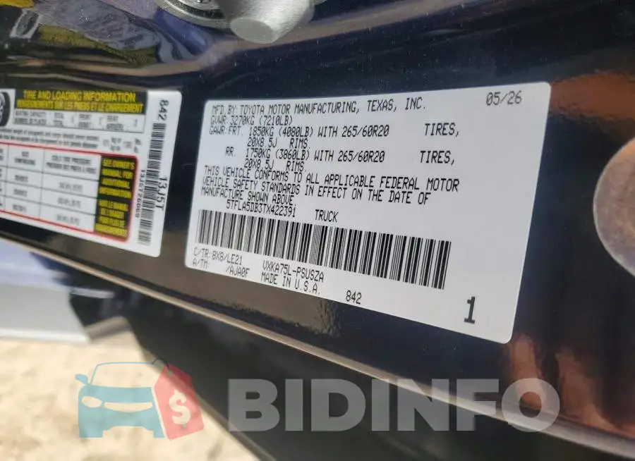 5TFLA5DB3TX422391 Photo# 12
