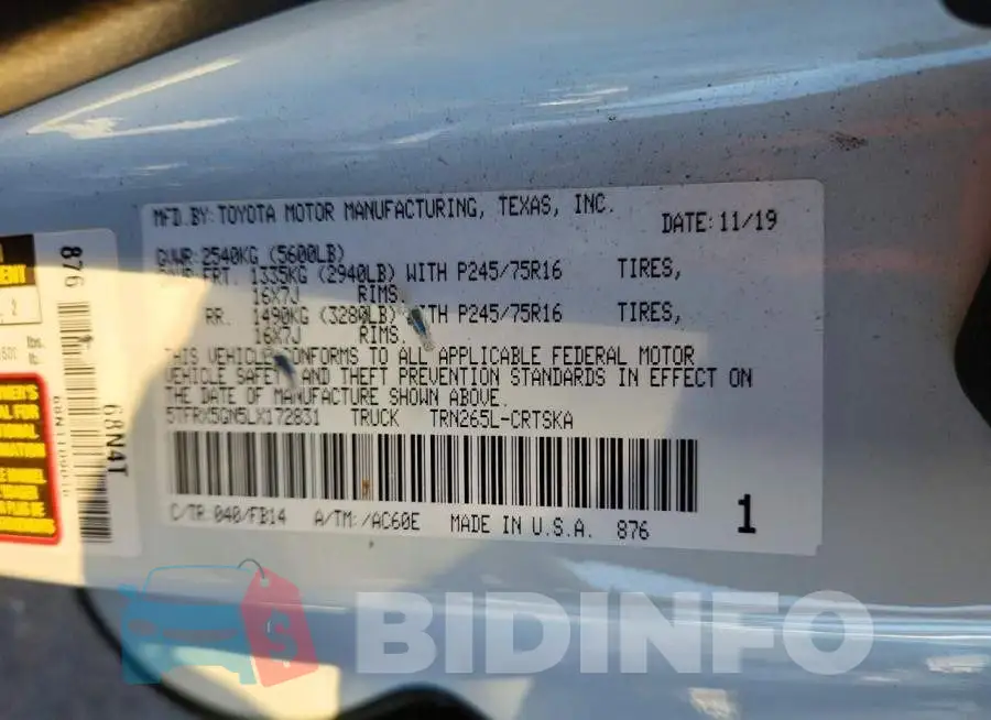 5TFRX5GN5LX172831 Photo# 12