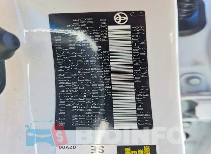 5YFB4MDE7RP203609 Photo# 12