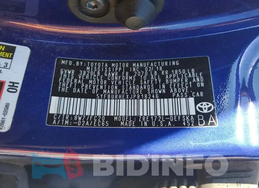 5YFBURHEXJP818246 Photo# 13