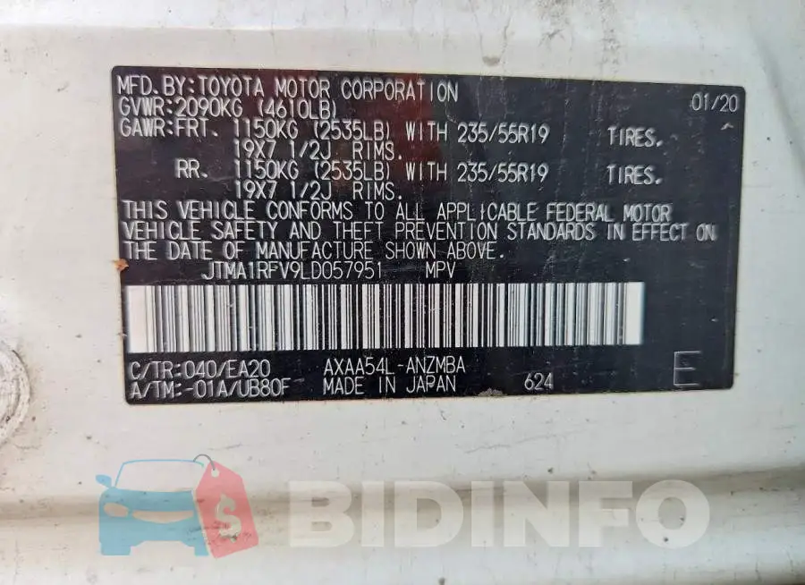 JTMA1RFV9LD057951 Photo# 12
