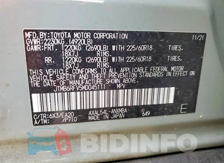 JTMB6RFV5MD045111 Photo# 14