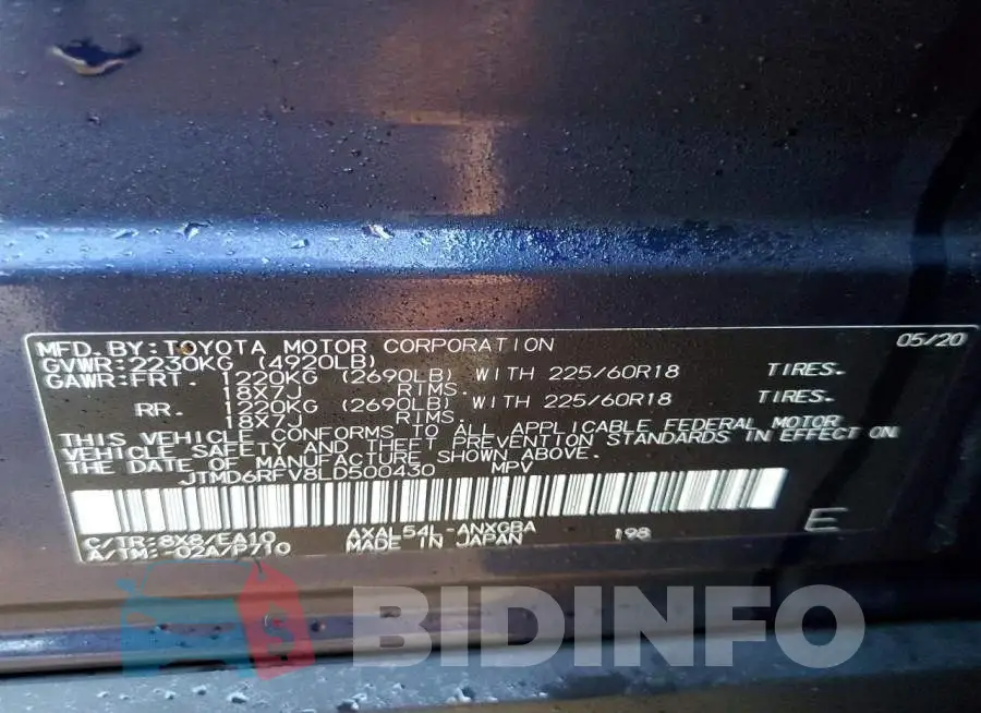 JTMD6RFV8LD500430 Photo# 13