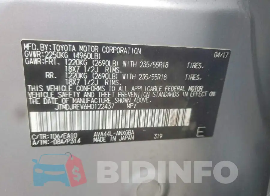 JTMDJREV6HD122437 Photo# 13