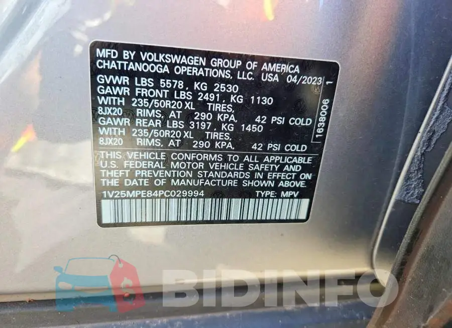 1V25MPE84PC029994 Photo# 13