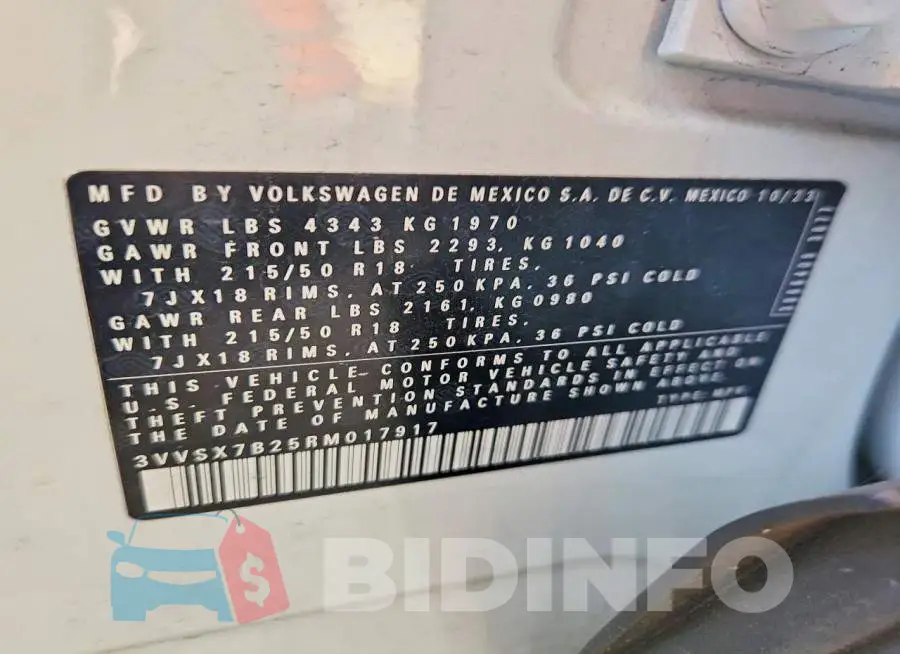 3VVSX7B25RM017917 Photo# 14