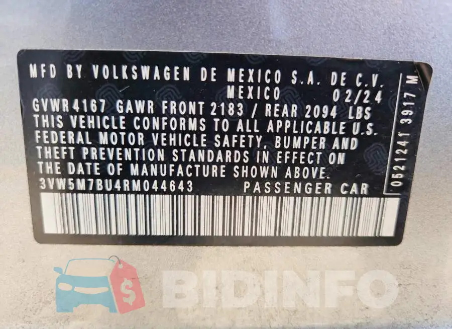3VW5M7BU4RM044643 Photo# 12