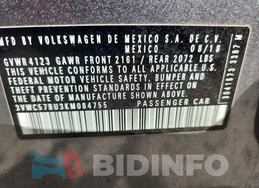 3VWC57BU3KM084755 Photo# 13