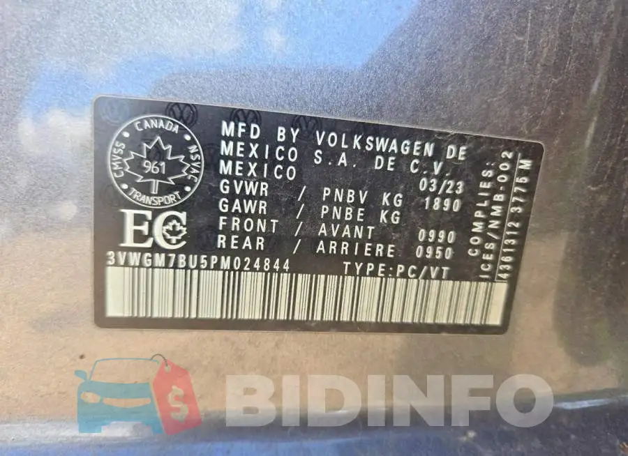 3VWGM7BU5PM024844 Photo# 12