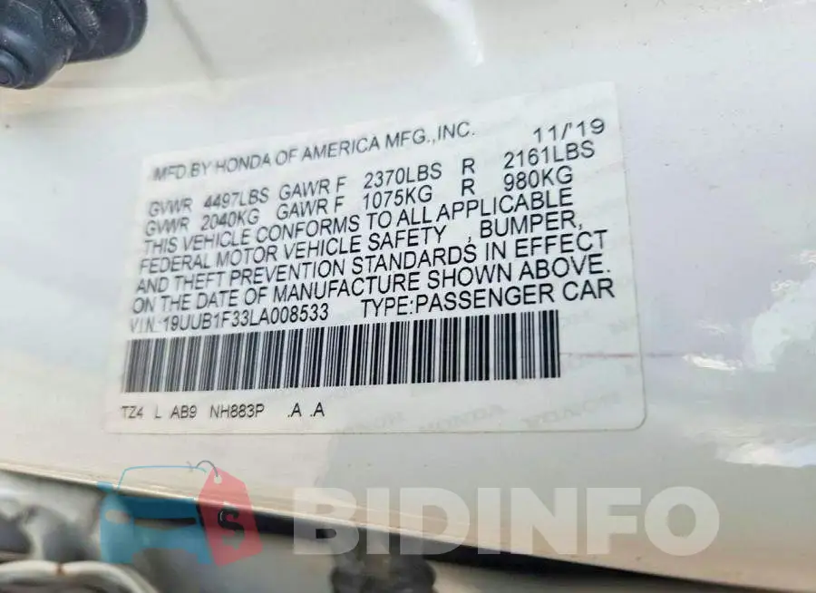 19UUB1F33LA008533 Photo# 13