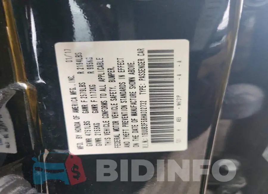 19UUB3F56HA002732 Photo# 12