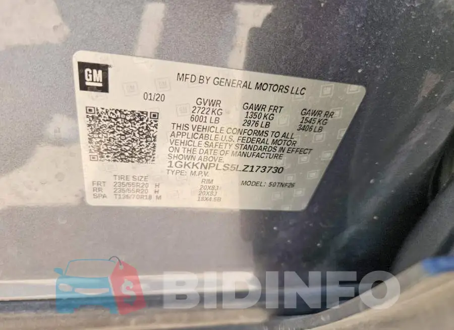 1GKKNPLS5LZ173730 Photo# 14