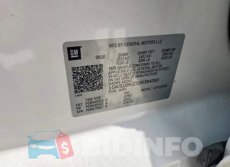1GKS1BKC3JR394393 Photo# 13