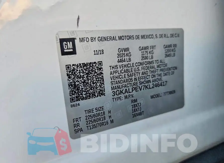 3GKALPEV7KL246417 Photo# 14