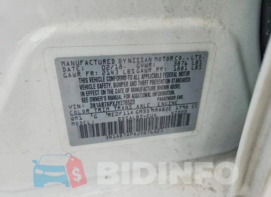 3N1AB7APXJY276523 Photo# 12
