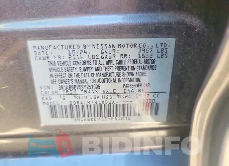 3N1AB8BV5SY251095 Photo# 12