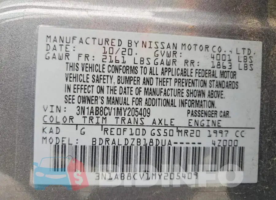 3N1AB8CV1MY205409 Photo# 12