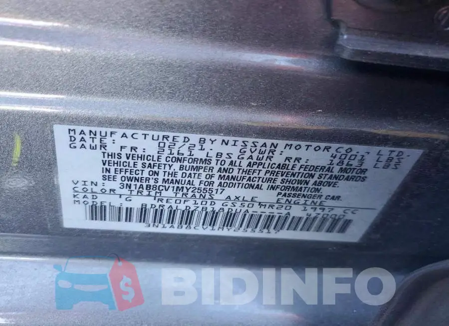 3N1AB8CV1MY255517 Photo# 12