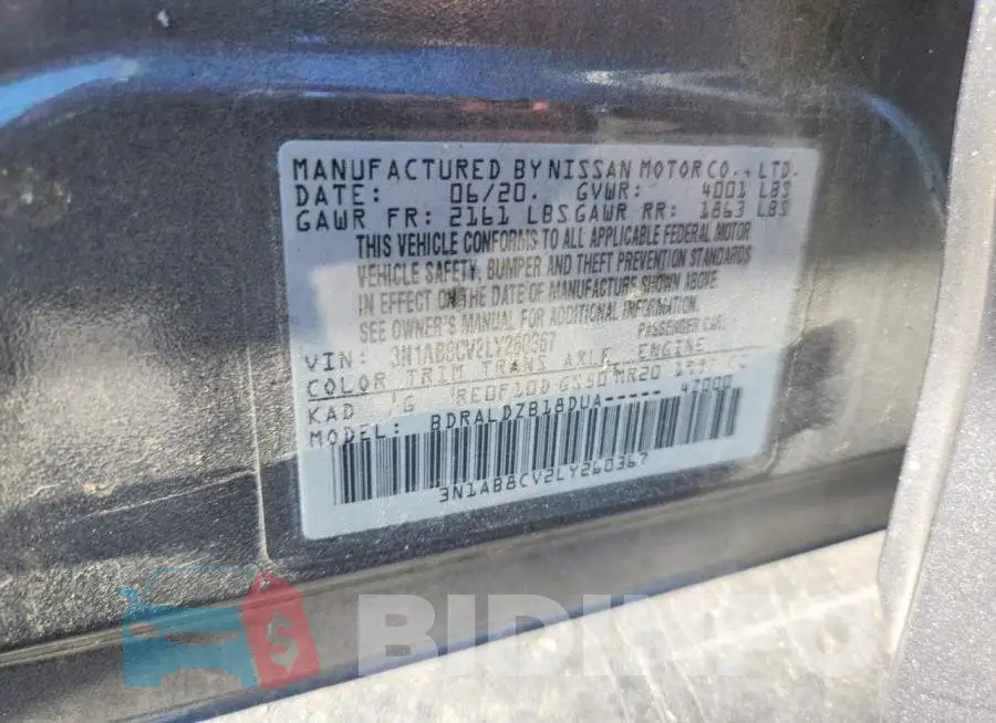 3N1AB8CV2LY260367 Photo# 12