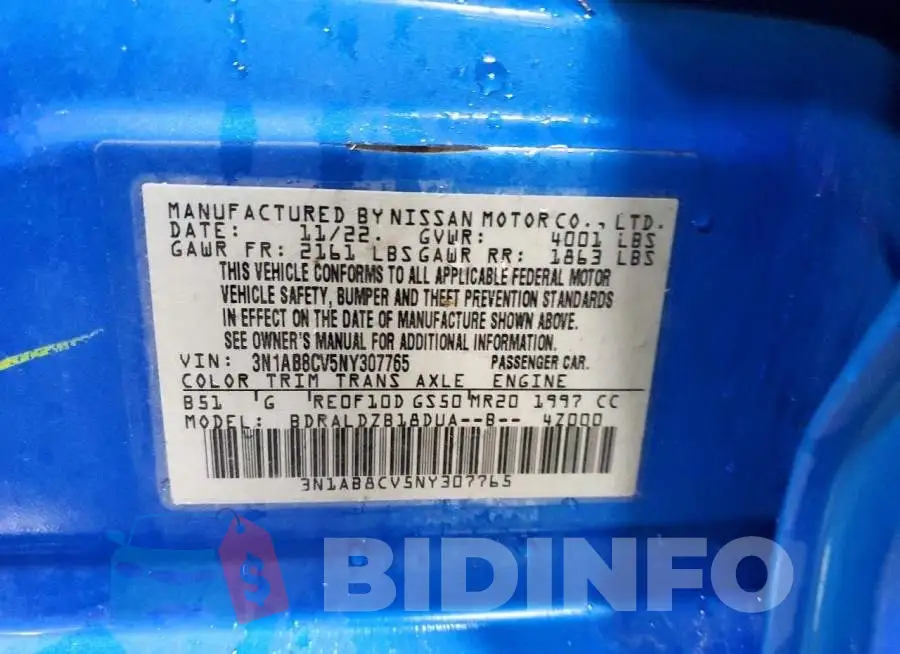 3N1AB8CV5NY307765 Photo# 13