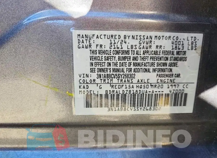 3N1AB8CV5SY268302 Photo# 13