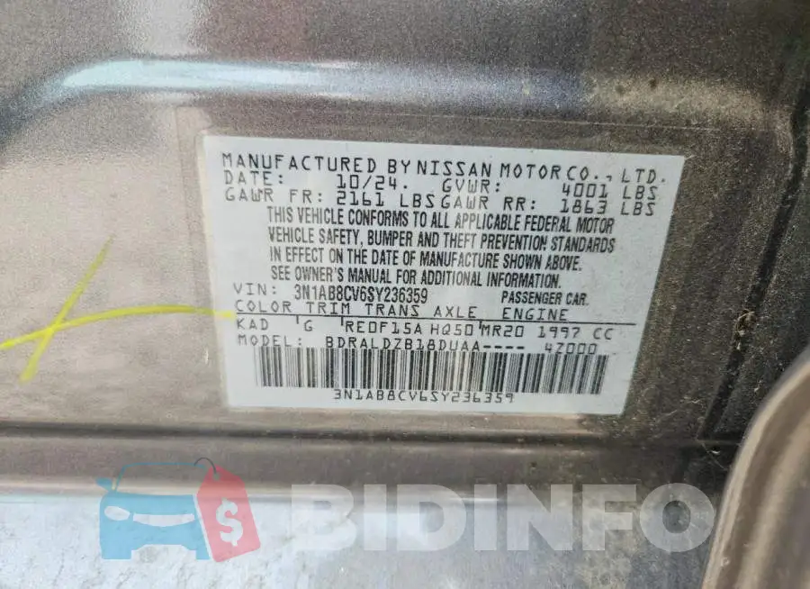 3N1AB8CV6SY236359 Photo# 12