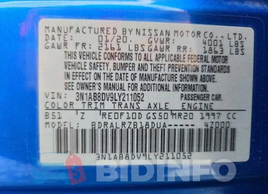 3N1AB8DV9LY211052 Photo# 12
