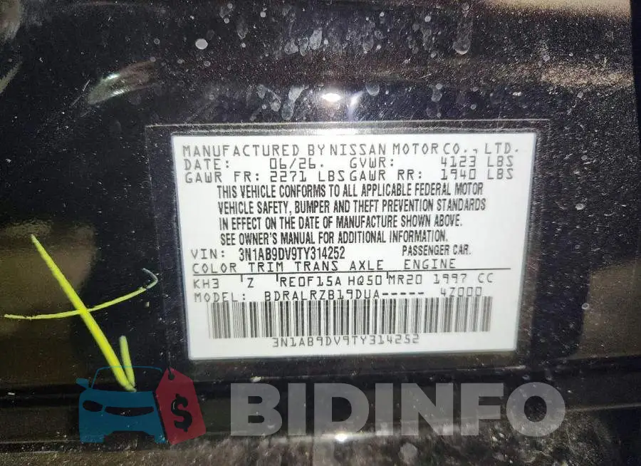 3N1AB9DV9TY314252 Photo# 13
