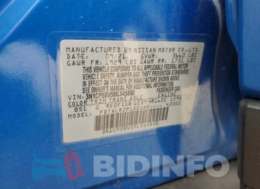 3N1CP5BV5ML545850 Photo# 13