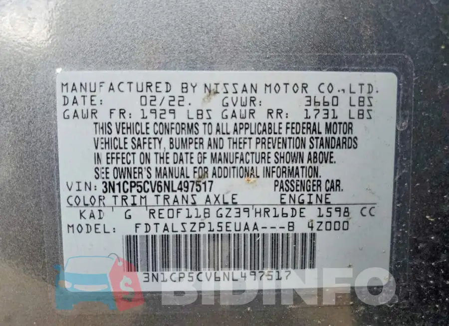 3N1CP5CV6NL497517 Photo# 13
