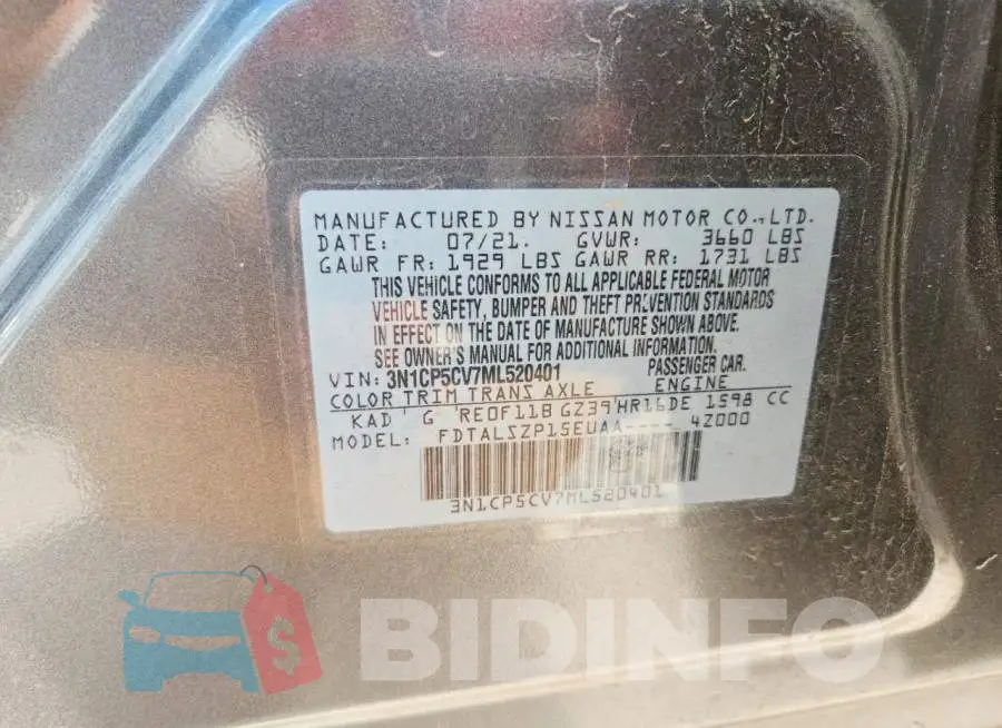 3N1CP5CV7ML520401 Photo# 14