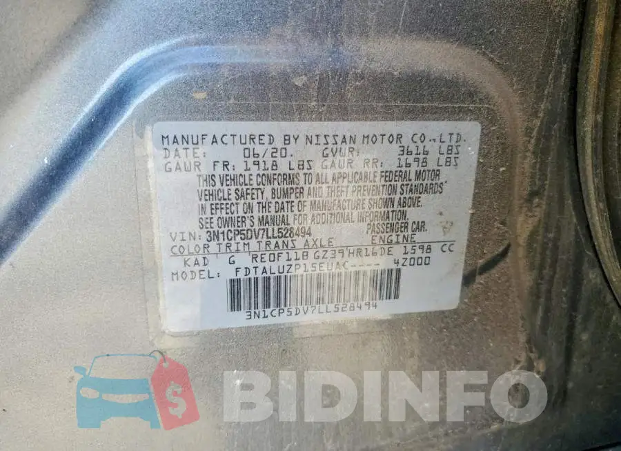 3N1CP5DV7LL528494 Photo# 13