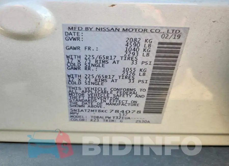 5N1AT2MT8KC784078 Photo# 12