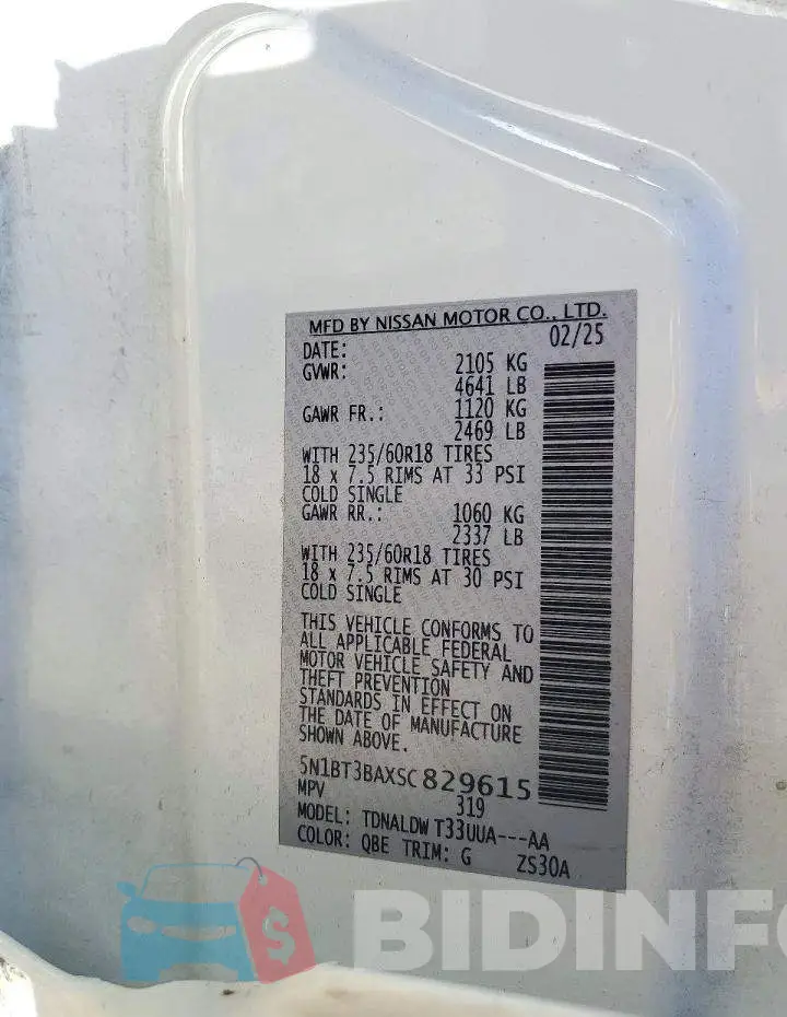 5N1BT3BAXSC829615 Photo# 13