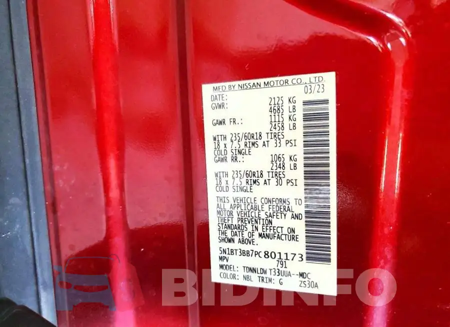 5N1BT3BB7PC801173 Photo# 14
