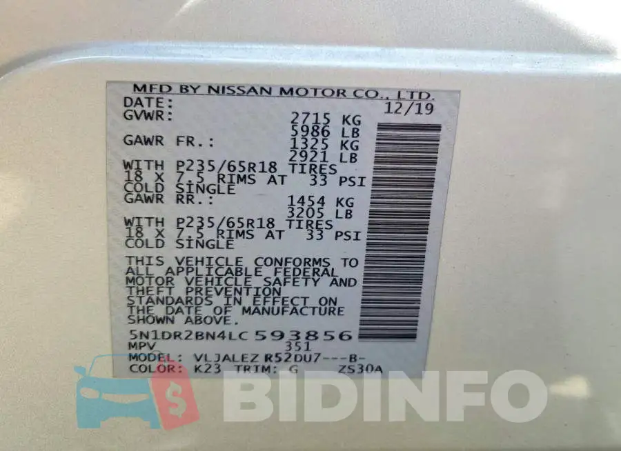 5N1DR2BN4LC593856 Photo# 14