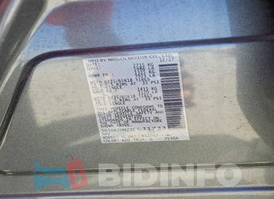 5N1DR2MM2JC631733 Photo# 13