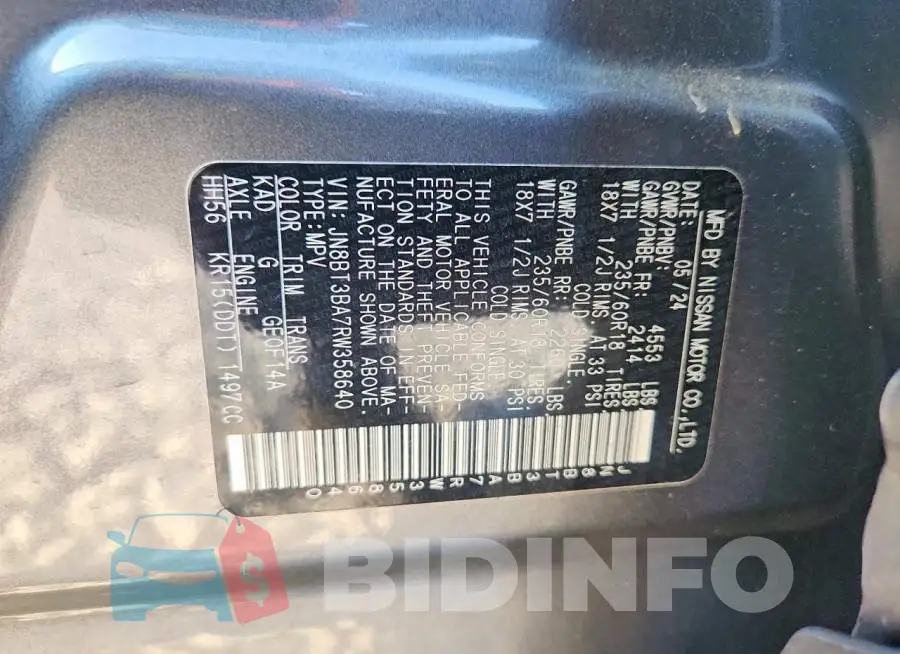 JN8BT3BA7RW358640 Photo# 12