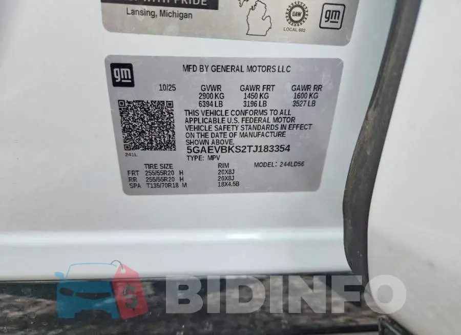 5GAEVBKS2TJ183354 Photo# 12