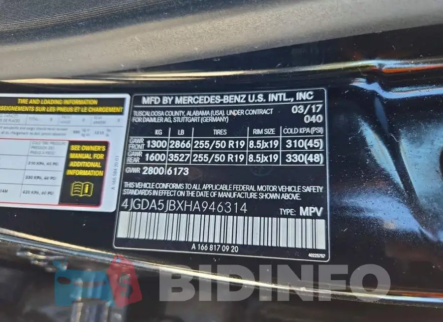4JGDA5JBXHA946314 Photo# 13