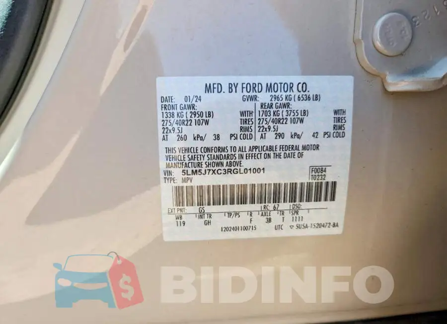 5LM5J7XC3RGL01001 Photo# 13