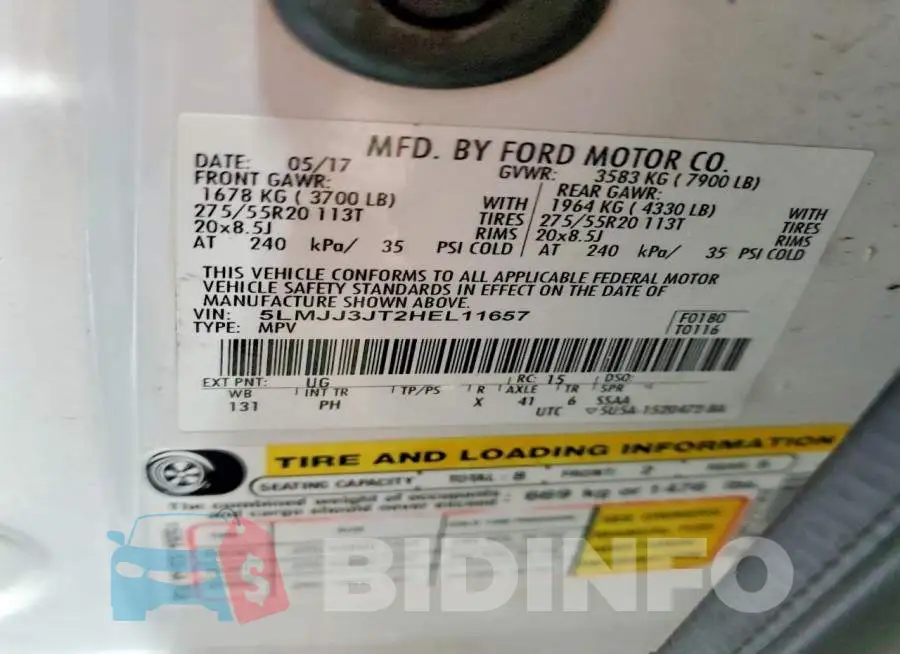 5LMJJ3JT2HEL11657 Photo# 14